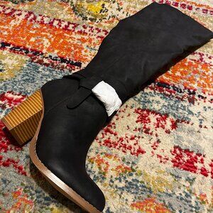 Size 6 Black Chunky Heeled Boots